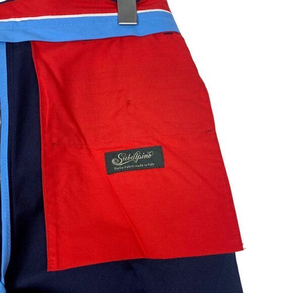 EL GANSO Men's Blue Flat Front Subalpino Chino Trousers Coin Pocket US 30 - Picture 10 of 12